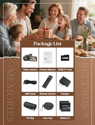 ZYDIIE 4K Video Camera Camcorder UHD 64MP Vlogging Camera for YouTube 18x Digital Zoom 3" 270° Rotation IPS Touchscreen Video Camcorder with Night Vision, Remote Control, 32GB Card, 2 Batteries 7