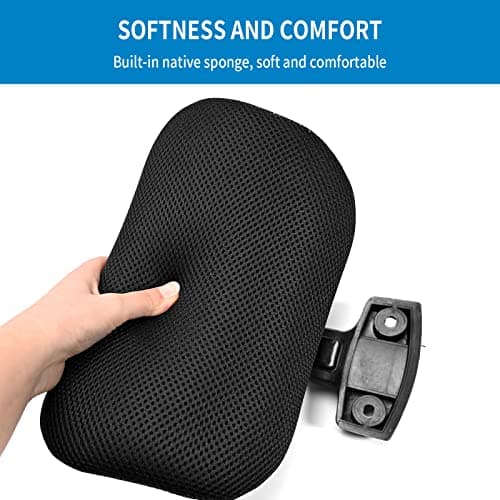 CADUFUELLY Adjustable Black Mesh Office Chair Headrest - Universal Ergonomic Head Pillow Attachment for Desk, Computer, and Swivel Chairs 7