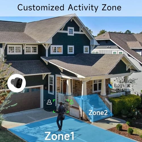 4PCs 2K Security Camera Wireless Outdoor, Surveillance Indoor Home Camera, Battery Powered WiFi Security Cameras with Color Night Vision, AI Motion Detection, 2-Way Audio, IP65, SD/Cloud, Works Alexa 7