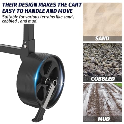 GanFindX Upgraded Foldable & Aluminium Kayak Cart Dolly Equipped with Elastic Straps | Lightweight Kayak Cart, Kayak Trolley, Canoe Cart 5