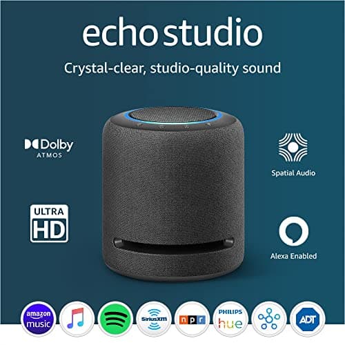 Amazon Echo Studio (1st generation), Our best-sounding Alexa speaker, Perfect for living rooms, family rooms, and other large spaces, Charcoal 6