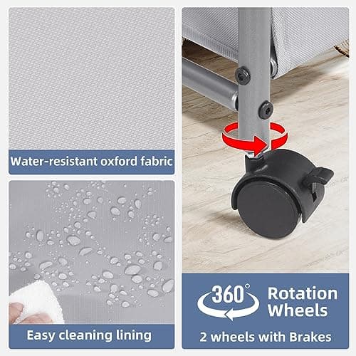 STORAGE MANIAC Rolling Laundry Hamper with Lid, 85 L Laundry Sorter with Wheels, 2 Loads Dirty Clothes Hamper, Laundrys Organizer, Clothes Basket Cart with Wheels for Small Space, Grey 6