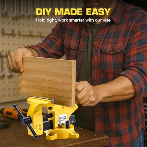 4.5" Bench Vise, Heavy Duty Cast Iron, Rotating Base, Corrosion-Resistant Finish, Ideal for Woodworking, DIY, Welding (4.5") 8