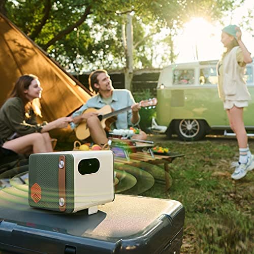 BenQ GS50 w/ carry bag1080p Wireless Outdoor 4K Supported Portable Projector | Bluetooth Speaker | IPX2 Splash & Drop Resistant | WiFi | Android TV | Chromecast & AirPlay | Auto Focus | 2D Keystone 5