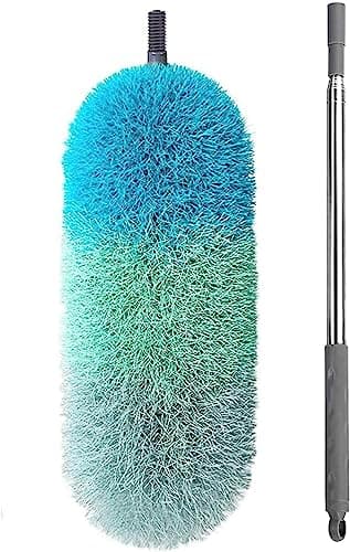 BOOMJOY Microfiber Feather Duster with 100 inches Extension Pole, Dusters for Cleaning High Ceiling, Fan, Blinds, Furniture