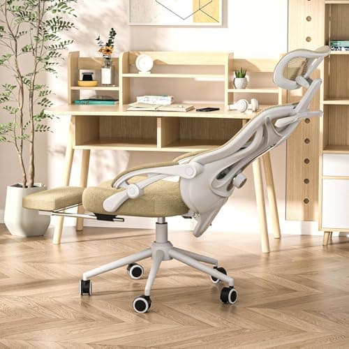 CYKOV Ergonomic Office Chair - Adjustable Lumbar & Headrest, 90-160° Reclining with Footrest, Breathable Mesh Back - Home Office/Gaming Computer Chair