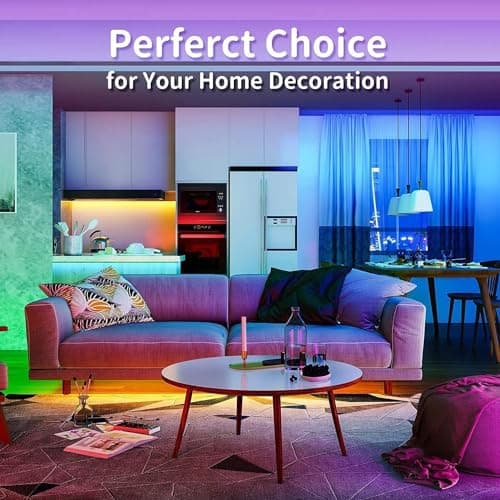 Tenmiro Led Lights for Bedroom 100ft (2 Rolls of 50ft) Music Sync Color Changing Strip Lights with Remote and App Control RGB Strip, for Room Home Party Decoration 6