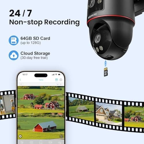 MOJUMORE 4G LTE Cellular Security Camera, No WiFi Security Camera, Plug-in Dual Lens Security Cameras Outdoor, Auto-Tracking/Push Notification, 360° Live View, Color Night Vision, Built-in SIM Card 8