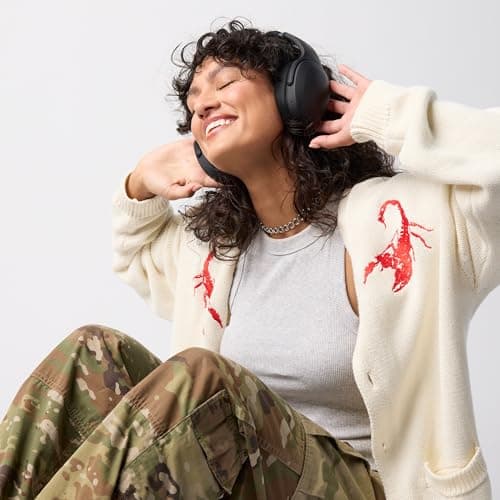 Skullcandy Crusher Evo Wireless Bluetooth Headphones with Extra USB-C Charging Cable, Multi-Sensory Bass, Noise Isolating Over-Ear Fit, 40 Hours Battery, Microphone for iPhone Android - True Black 7