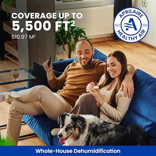 AprilAire E100W Wi-Fi Dehumidifier – 100 PPD for Crawl Spaces, Basements, Whole Houses up to 5,500 Sq. Ft., Part of the AprilAire Healthy Air System 12