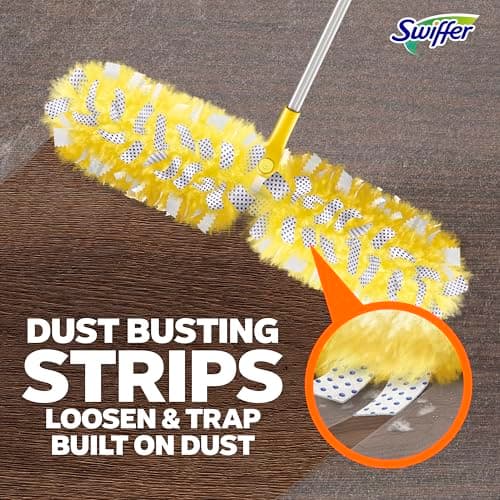 Swiffer Duster Kit with 6 ft Super Extendable Handle, Heavy Duty Starter Kit with 8 Refills 6