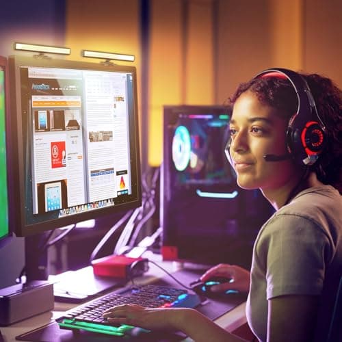 Video Conference Lighting, Monitor Light Bar, Eye-Caring Computer Light, Screen Light Bar,Webcam Streaming Lights, Zoom Lighting for Computer, Replaces Ring Light for Zoom Meetings 7