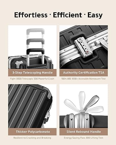 LUGGEX Carry On Luggage with Aluminum Frame, Silver Zipperless Luggage 20-Inch 8