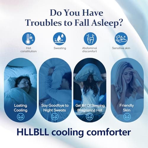 HLLBLL® Cooling Comforter, Ultra Cold Fiber Technology, All-Season Lightweight Blanket to Quickly Cool Down,Deep Sleep Throughout The Night (Cool Gray, Full/Queen (90"x90")) 7