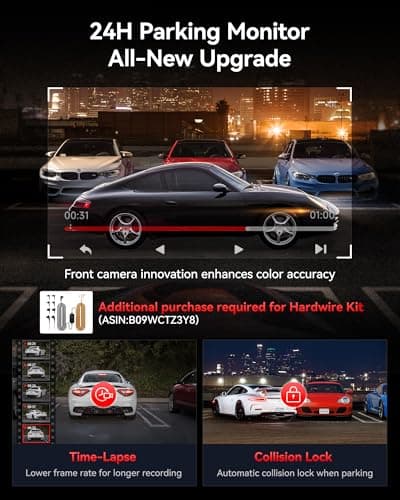 REDTIGER ViewClear 70 4K+2.5K Dash Cam Front and Rear, 8MP STARVIS 2 IMX678 x Noctura™ Sensor, Dual HDR Hyper Night Clarity, 5.8GHz WiFi 6, 30MB/S Fast Download, Dash Camera with 24H Parking Monitor 6