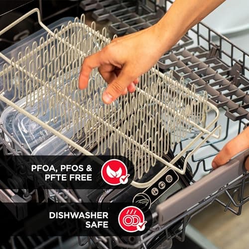 Bacon Tray - 2-Piece Set – Marble Coating - Durable, Non-Stick Cooking Tray for Bacon – White Stone Tray and Carbon Steel Rack 6