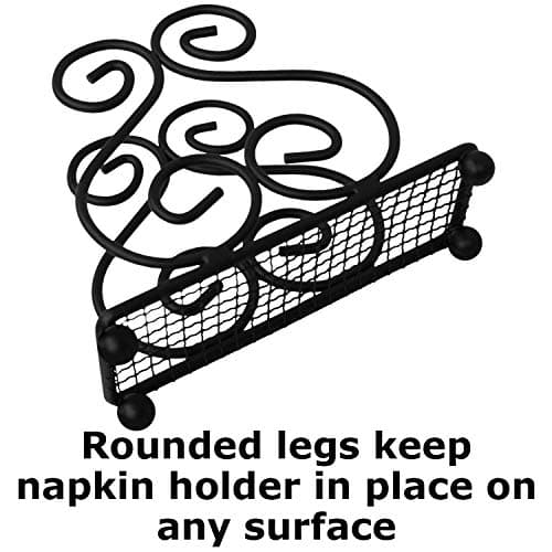 Blue Donuts Scroll Collection Napkin Holder – Napkin Holders for Tables, Farmhouse Napkins Holder, Dining Table Napkin Holders for Kitchen, Black 5