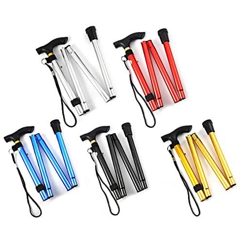 Comfkey Folding Lightweight Walking Stick - Adjustable Aluminum Metal Collapsible Travel Cane with Non-Slip Rubber Base (Black) 7