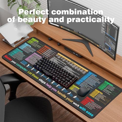 Excel Cheat Sheet Desk pad—Contains 9 Major Excel Function modules|Large XL Size（31.5 * 11.8 inch）|Desk mat for Keyboard and Mouse|Work、Study、Gaming Mouse pad|Waterproof、Anti-Slip Large Mouse pad 7