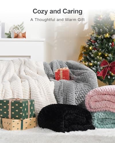 Super Fuzzy Soft Fleece Sherpa Weighted Blanket 20 lbs for Adults, 3D Imitation Turtle Shell Luxury Weighted Throw for Better Sleep, Dual Sided Cozy Heavy Blankets for Couch Bed, Grey, 60" x 80" 8