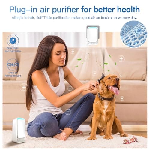 Plug In Air Ionizers - Negative Ion Technology Air Purifier - Quiet Operation Air Freshener for Home, Bedroom, Office, Garage Room - Portable Air Purifiers Odor,Pets Smell - Air Cleaner White (4 Pack） 6