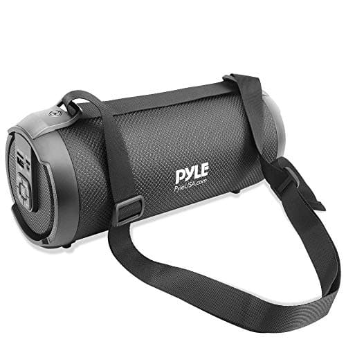 Pyle Wireless Portable Bluetooth Boombox Speaker - 17 Watt Rechargeable Boom Box Speaker Portable Music Barrel Loud Stereo System with AUX Input, MP3/USB/SD Port, Fm Radio, 3" Tweeter PBMSPG2BK,Black
