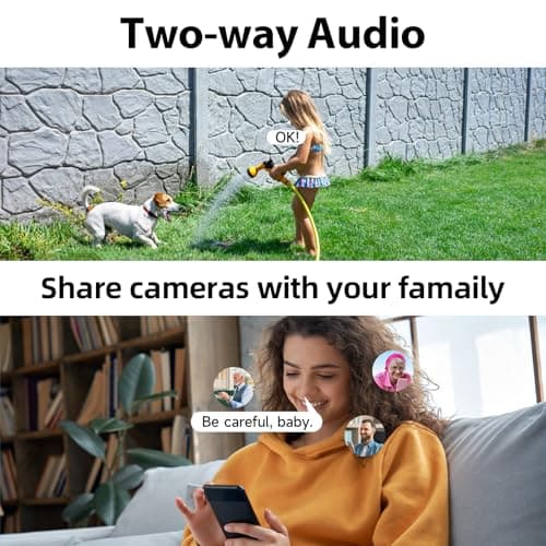2pcs 2K Solar Security Camera Wireless Outdoor, 360° Pan Tilt WiFi Camera for Home Security, Battery Powered Security Camera, Color Night Vision, AI Motion Detection, 2 Way Talk, SD/Cloud, Works Alexa 5