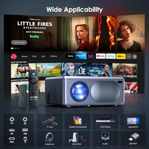 JOWLURK 4K Electric Focus Projector With 5G WiFi and Bluetooth, 15000L Mini Portable for Outdoor Movies, Home Theater, iPhone/Android/TV Stick/HDMI/USB/Laptop/DVD/PS5 6