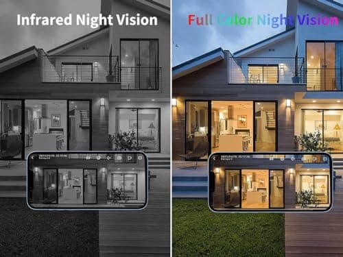 CKK 2.5K Solar Security Cameras Wireless Outdoor,Family Safety System,4 Cameras Kit with Full Color Night Vision,360° View,2.4Ghz WiFi Camera,2-Way Audio,Spotlight,128G Local Storage,No Monthly Fee 6