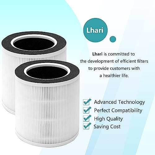 Lhari VK-6067B Filter Compatible with Vremi Air Purifier and HOKEKI VK-6067B Air Purifier, 3-in-1 H13 Grade True HEPA Filter, 2-Pack 6