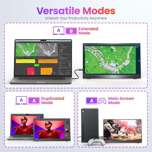 Upperizon Portable Monitor 15.6 inch FHD 87% sRGB 60Hz IPS HDR HDMI USB-C Travel Monitor for Laptop MacBook PC Surface PS5 Xbox, External Display with Kickstand & Speakers, VESA Compatible 7