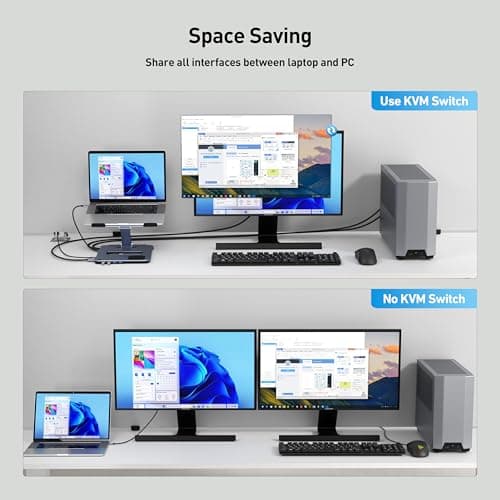 BENFEI Laptop Stand with USB C 6in1 Docking Station, 15W Magnetic Wireless Charger, USB 3.0 KVM Switch, HDMI 4K@60Hz, 4*USB3.0, 100 PD Compatible with MacBook Pro/Air, iPad Pro, XPS, Thinkpad 6