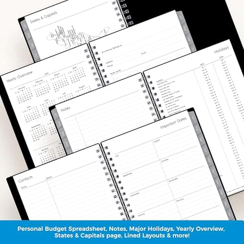 Blue Sky 2025-2026 Weekly and Monthly Academic Year Planner Calendar, July 2025 - June 2026, 5" x 8", Flexible Cover, Wirebound, Laminated Tabs, Enterprise (Enterprise 2025-2026, 5" x 8") 5
