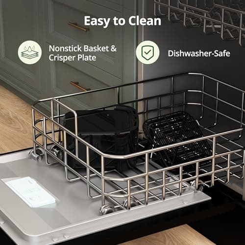 Air Fryer 8Qt Plus Oilless 8-in-1 Family Size AirFryer,Easy Viewing Window and Fast Healthy cooking,Dishwasher-Safe Basket,Digital Touchscreen,Quiet, AF701, Black 6