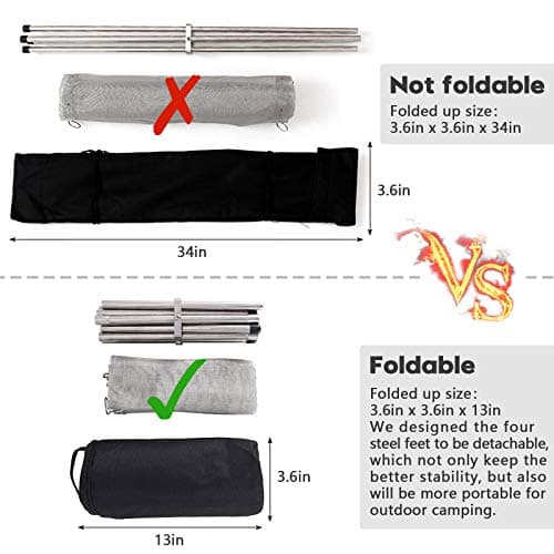 Portable Outdoor Fire Pit 22 Inch - New Upgraded Camping Fire Pit Collapsible Foldable Mesh Fire Pits Fireplace for Camping, Campfire, Patio, Backyard and Garden - Carrying Bag Included 5