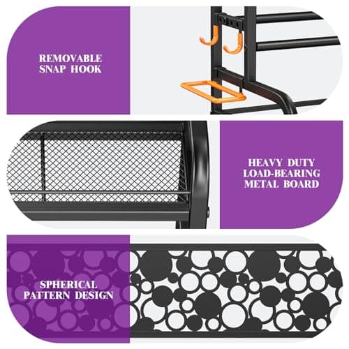 Dumbbell Rack,VOPEAK Weight Rack for Dumbbells, Weight Rack for Home Gym, Home Gym Storage Rack for Yoga Mat Kettlebells and Strength Training Equipment, Dumbbell Rack Stand only with Wheels 8