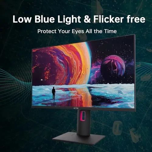 KTC 27" 4K UHD 144Hz Gaming Monitor - Fast IPS Panel 160Hz 1ms GTG, HDR400 132% sRGB, HDMI2.1/DP1.4, VESA Mount, Height/Tilt/Pivot/Swivel Stand, Vertical Monitor Ideal for Gamers, Designers 7