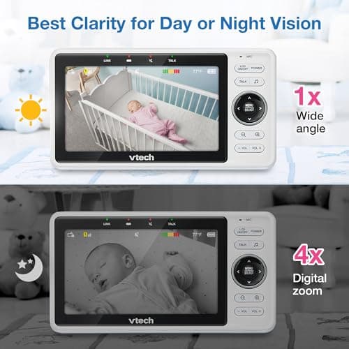 VTech VM901 Smart WiFi Baby Monitor with 1080p FHD Camera and 5" HD IPS Display, Free App, Remote Pan Tilt Zoom, Night Vision, Motion Detection Alerts 6