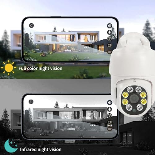 POHAAGNZE 1080P Security Camera Outdoor Wired/Wireless Starlight Color Night Vision, 2MP Cameras for Home AI Human Detection & Auto Tracking, IP66 2-Way Audio, US Cloud, Compatible with Alexa (1PCS) 6