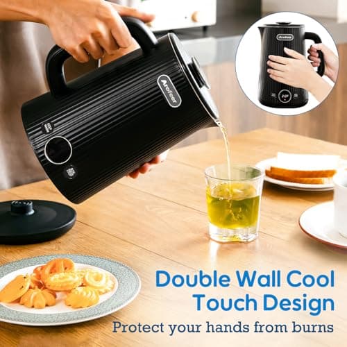 Arofeer® 1.7L(57oz) Large Electric Kettle Temperature Control, 7+Cups Electric Tea Kettle for Coffee&Tea, 2 quarts Big Hot Water Kettle Electric with,1200W,Keep Warm-Black 5