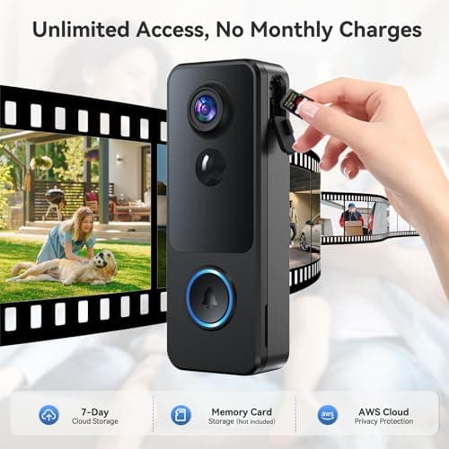 MUBVIEW 2K 3MP 180° Wireless Doorbell Camera No Subscription, Head to Toe View WiFi Security Camera with Chime, Smart Video Doorbel, Battery Powered, AI Motion Detection, Night Vision 8