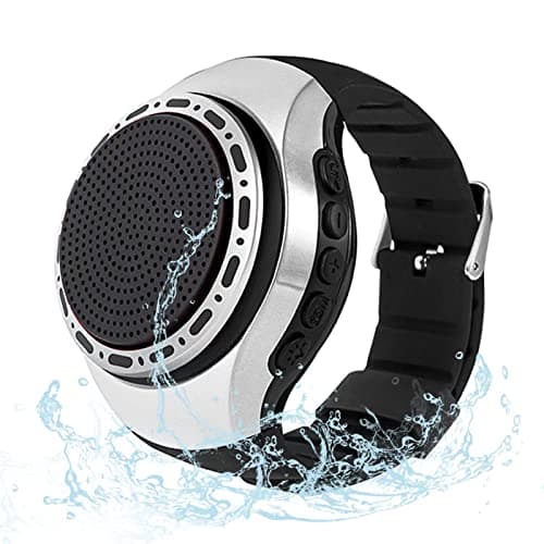 ORIDECOR Wireless Wearable Waterproof Wrist Portable Bluetooth Speaker Watch with Multi Function FM Radio & MP3 Player & TWS & Selfie & Ultra Long Standby Time for Running, Hiking, Riding（Silver）
