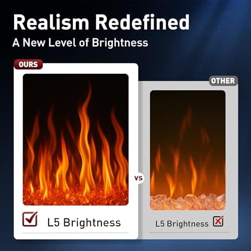 MAISON ARTS 72 Inch Electric Fireplace, Recessed and Wall Mounted Electric Fireplace Heater, Linear Fireplace with Remote Control & Touch Screen, Thermostat, Timer, Adjustable Flame Color, 750/1500w 7