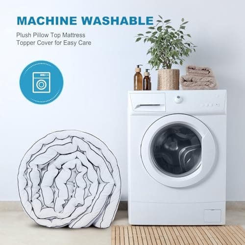 MASVIS King Size Dual Layer 4 Inch Memory Foam Mattress Topper, 2 Inch Gel Memory Foam and 2 Inch Cooling Pillow Top Mattress Pad Cover for Back Pain, Medium Support 7