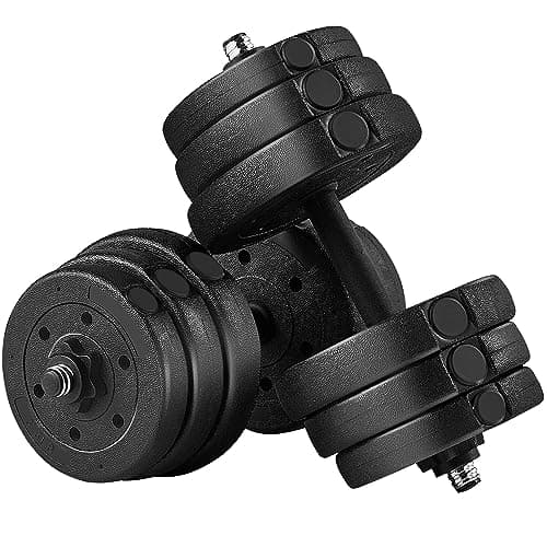Yaheetech Adjustable Dumbbells Weight Set Dumbbell Weights Exercise & Fitness Equipment w/ 4 Spinlock Collars for Women & Men Home Gym Strength Training