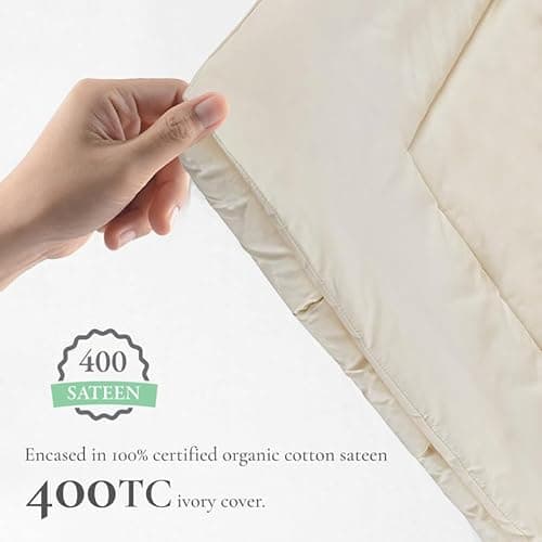 Sleep & Beyond myMerino Light 100% Organic Duvet Wool Comforter for All Seasons - Ultra Soft, Breathable, Warm & Cool - Moisture Wicking - Ivory - Twin 68x86 6