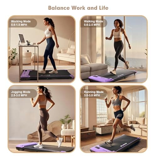 Ruthfot Walking Pad, Under Desk Treadmill for Home Office, 2.5 Hp Portable Walking Treadmill with Remote Control, Led Display 6
