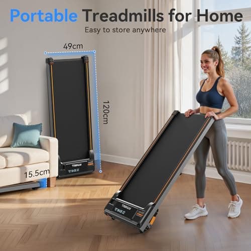 Fithrill Walking Pad Under Desk Treadmill for Home Office Small Spaces with Incline, 3 in 1 Portable Mini Walking Jogging Running Compact 2.5 HP Machine, 2.5 HP 6