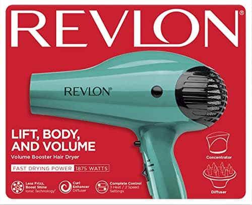 Revlon Volume Booster Hair Dryer | 1875W for Voluminous Lift and Body, (Green) 7