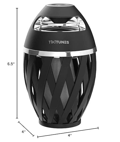 TikiTunes Portable Bluetooth 5.0 Indoor/Outdoor Wireless Speakers, LED Torch Atmospheric Lighting Effect, 5-Watt Audio USB Speakers, 2000 mAh Battery for iPhone/iPad/Android (Set of 2) 10